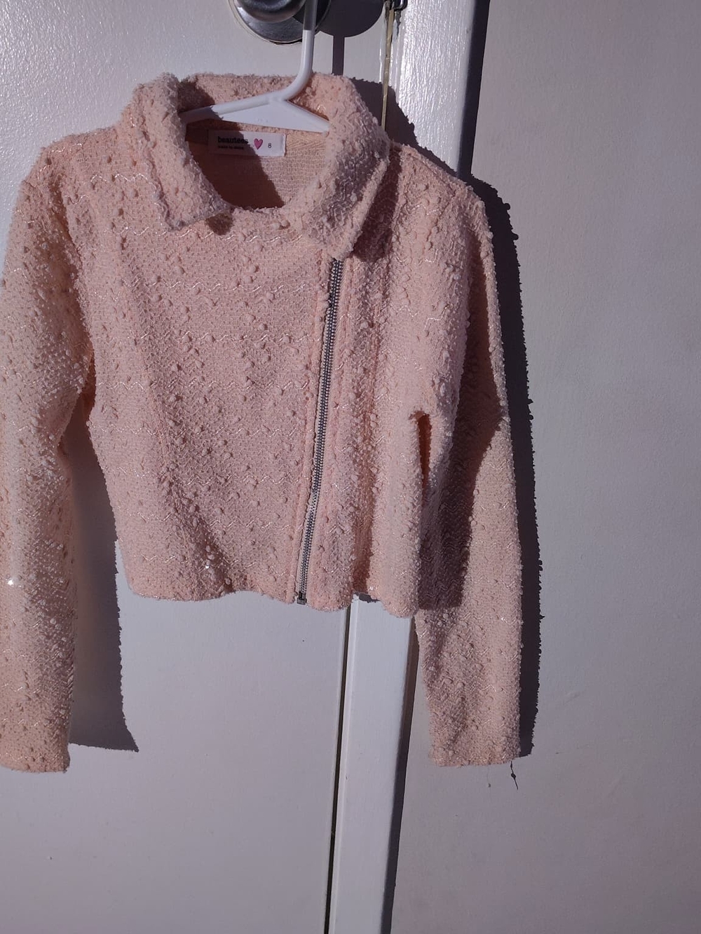Beautees Light Pink Moto Jacket